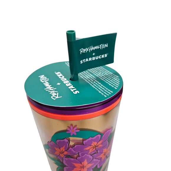 Rex Hamilton Starbucks NWT Limited Edition Floral Tumbler 24 Oz Bright Artsy - Picture 2 of 13